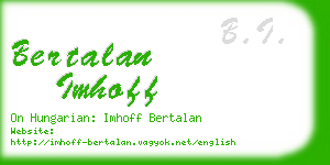 bertalan imhoff business card